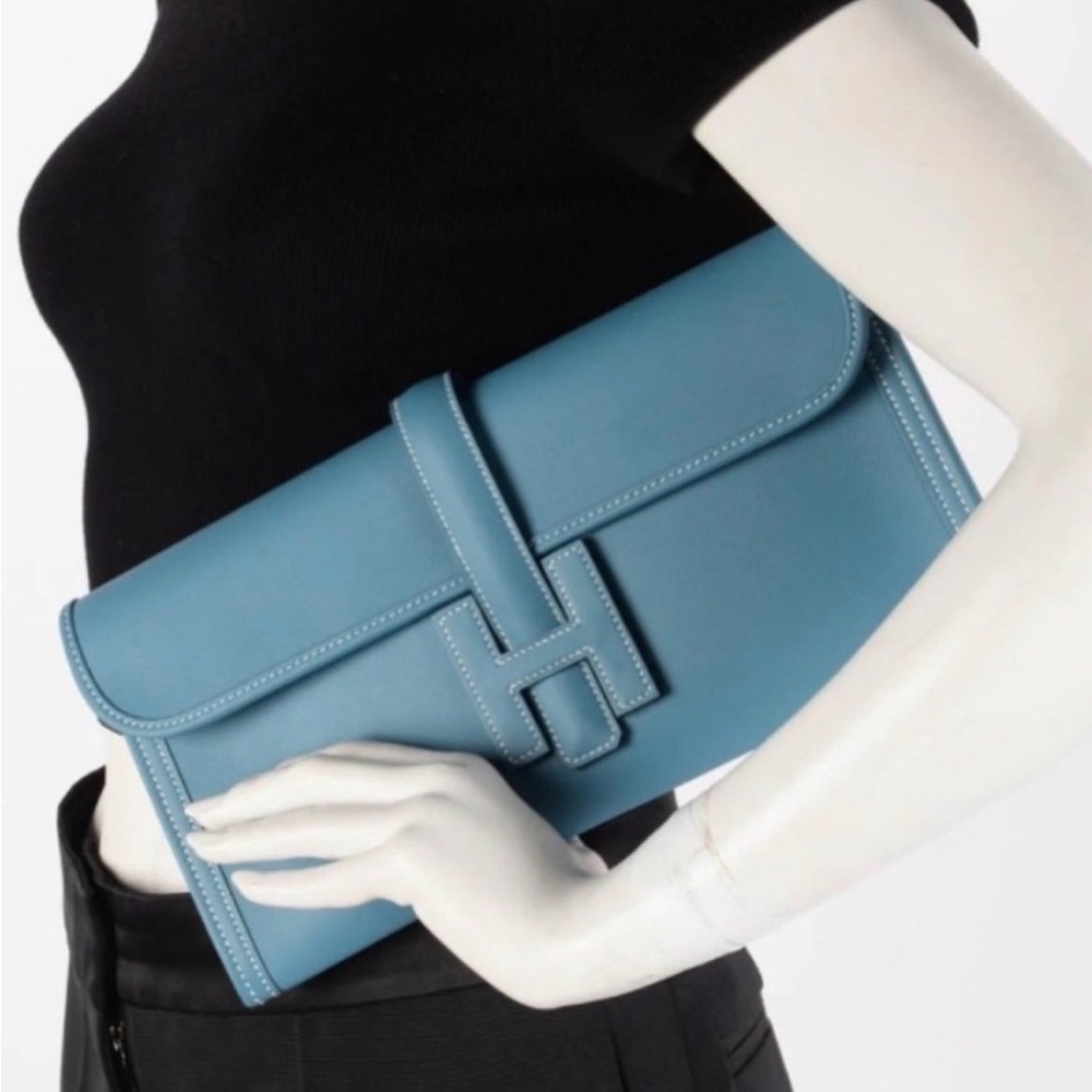 Hermès Jige Elan 29 Clutch Bag – Beautiful Slate Blue